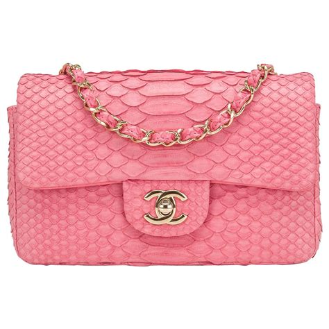 chanel light pink python bag|python Chanel handbags women.